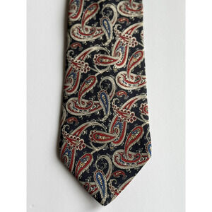 BROOKS BROTHER Maker Men's 100% Silk Neck Tie Blue/Red/Cream Paisley Made in USA